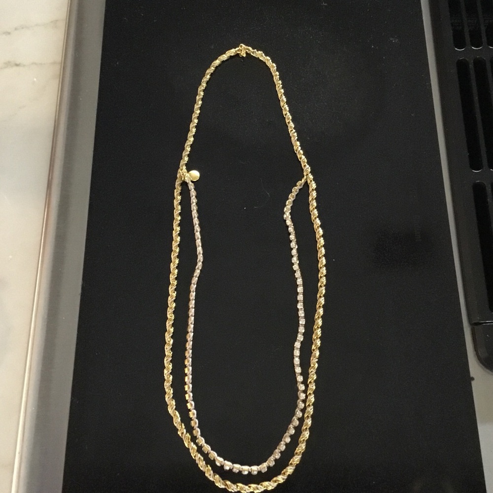 J Crew Double Strain Gold-toned Necklace